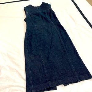 Dark stretch denim sheath dress